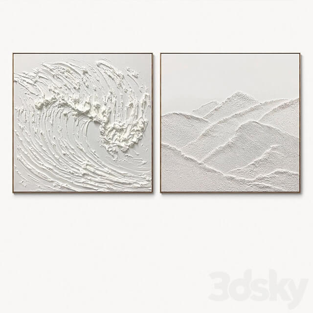Plaster two square photo frames D 171
