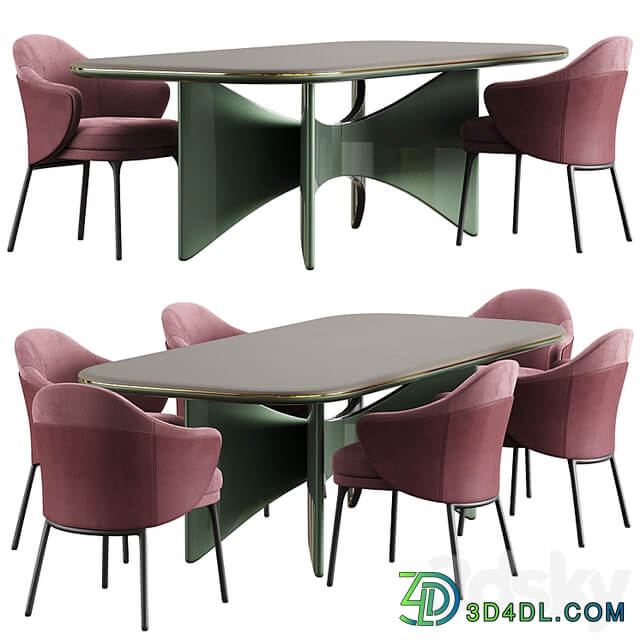 Minotti angie dining Chair Turri Blues Table