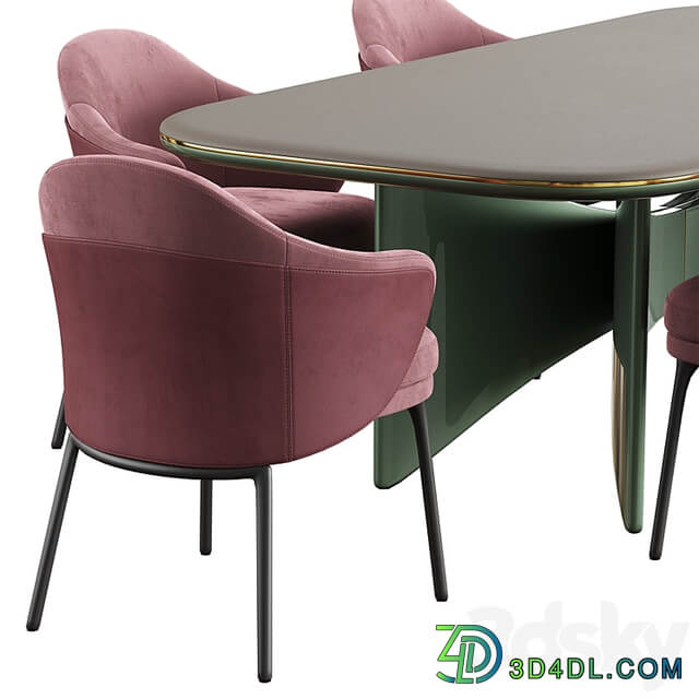 Minotti angie dining Chair Turri Blues Table