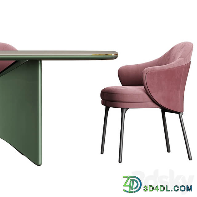Minotti angie dining Chair Turri Blues Table