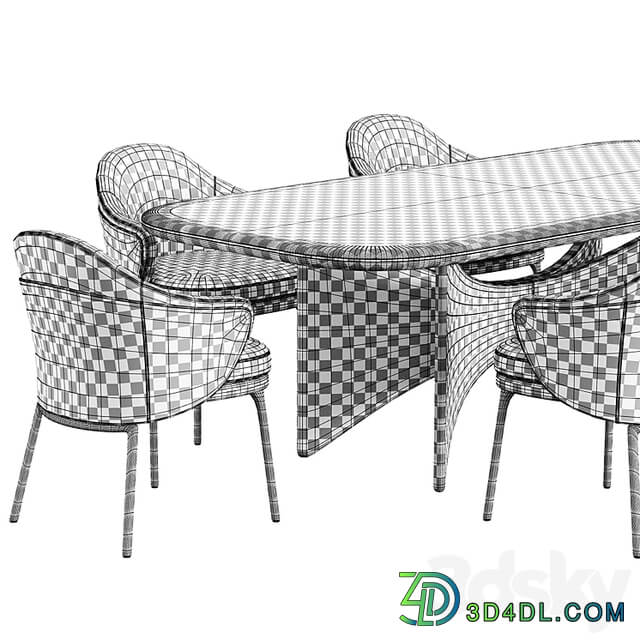 Minotti angie dining Chair Turri Blues Table