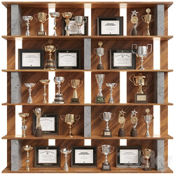 Rack with awards 