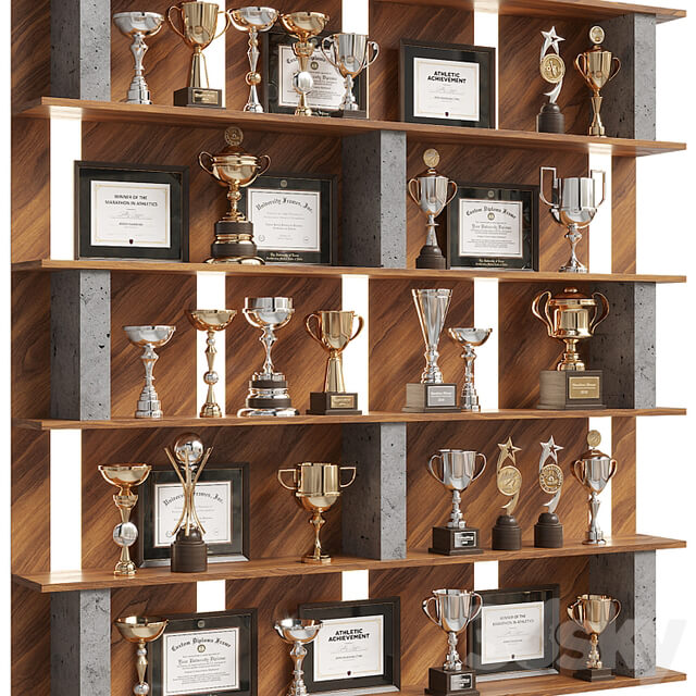 Rack with awards