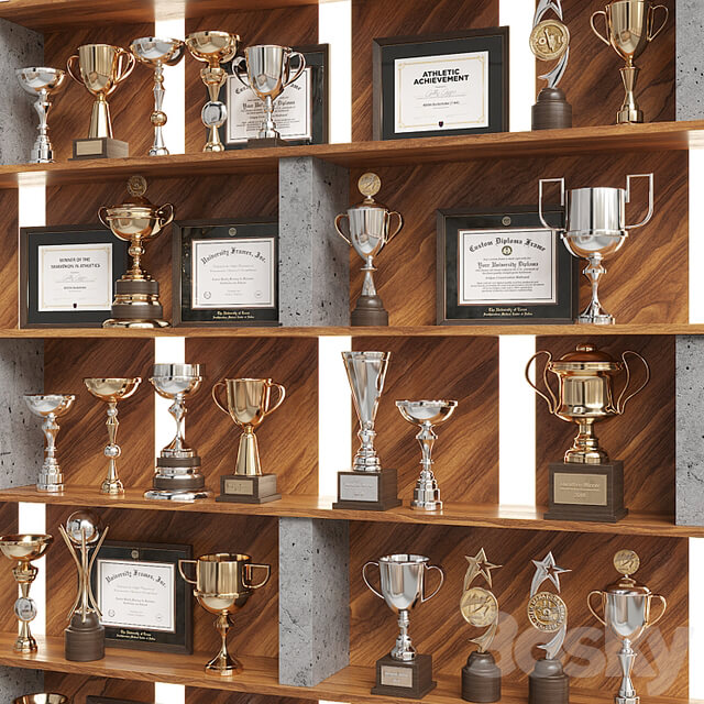 Rack with awards