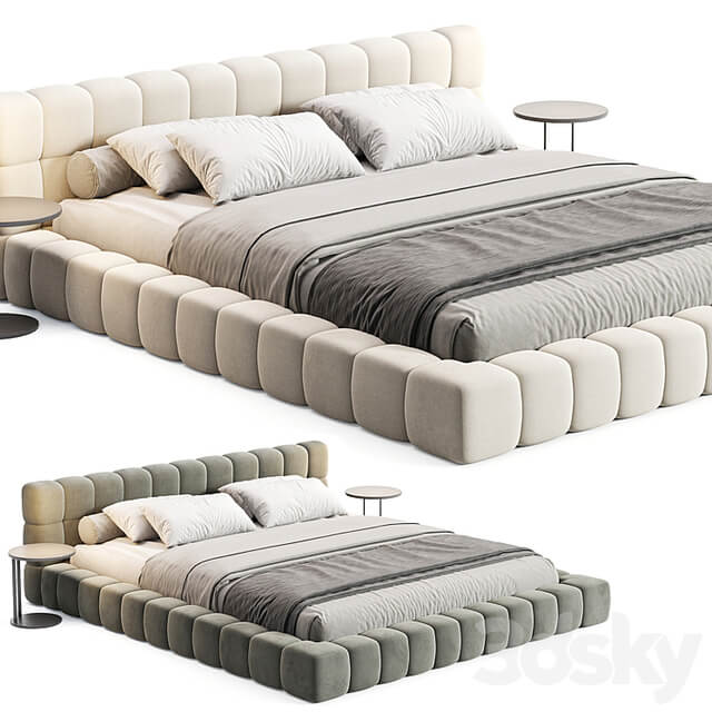 Aurora Technical Fabric Contemporary Bed Frame Queen Size