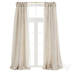 Balloon Drapery Linen Light Natural Curtains 