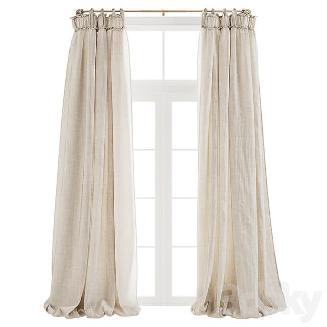 Balloon Drapery Linen Light Natural Curtains