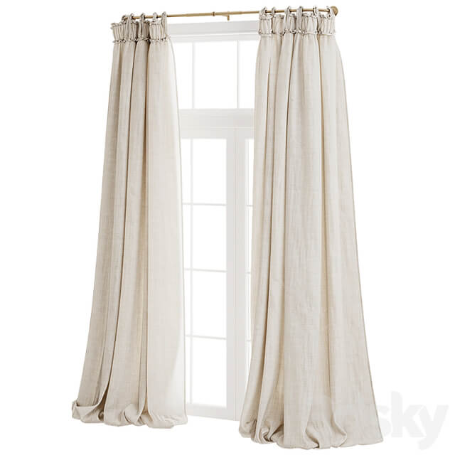Balloon Drapery Linen Light Natural Curtains