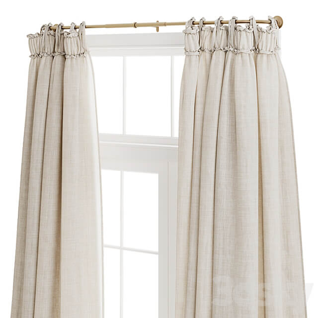 Balloon Drapery Linen Light Natural Curtains