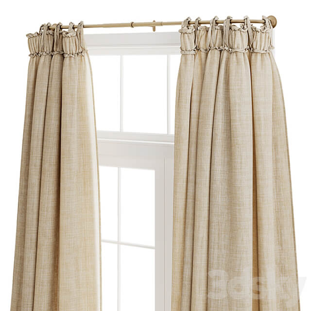 Balloon Drapery Linen Light Natural Curtains