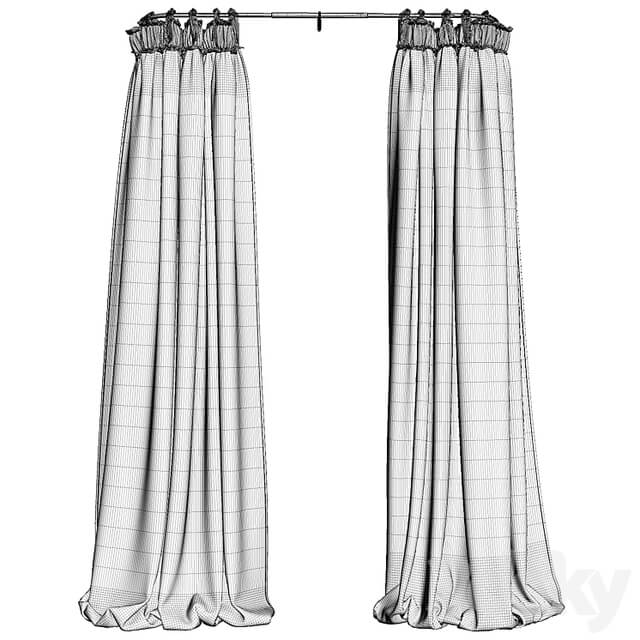 Balloon Drapery Linen Light Natural Curtains