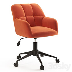 Office chair Elnor Velvet Orange 
