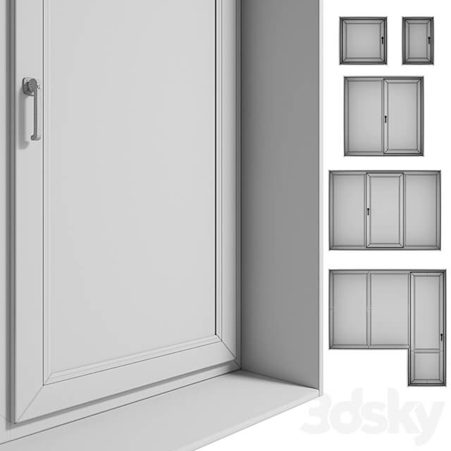 Set of windows and loggias (minimalism)