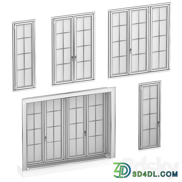 Collection of classic windows. 5 models