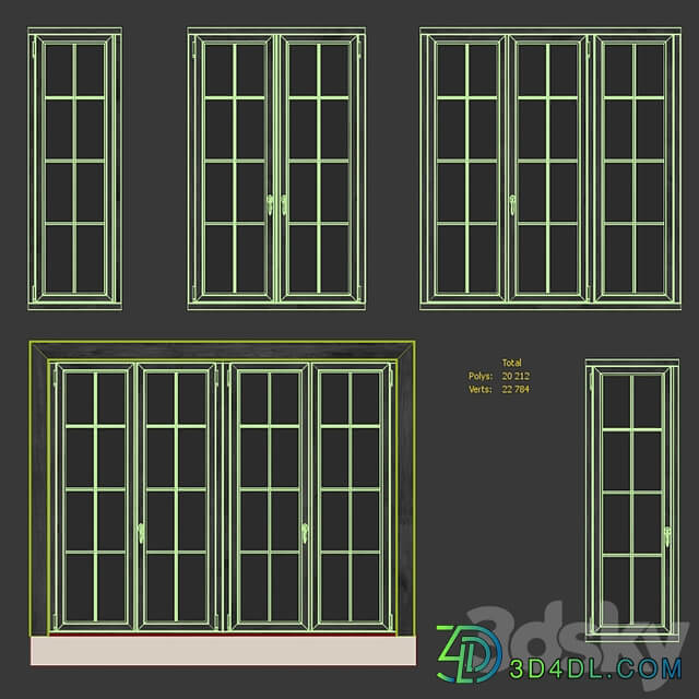 Collection of classic windows. 5 models