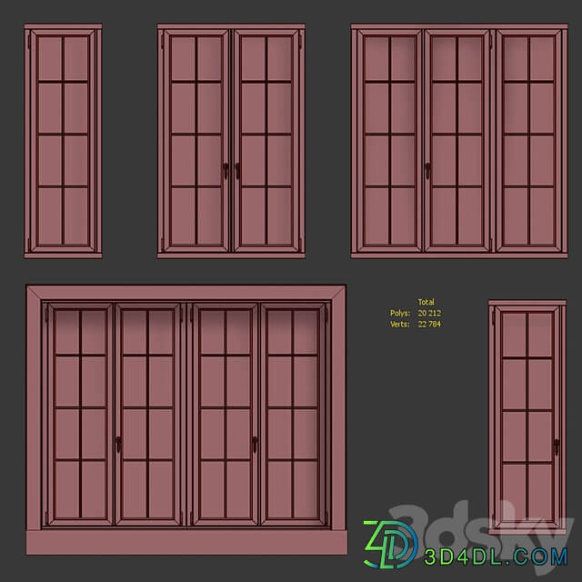 Collection of classic windows. 5 models