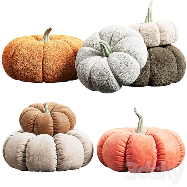 Pumpkin chair and decorative pillows