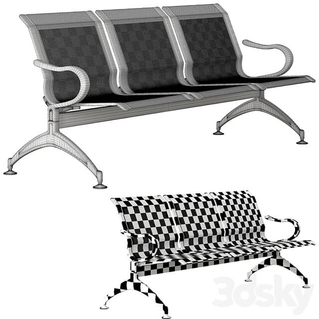 oshujian waiting iron bench chair SJ 8888