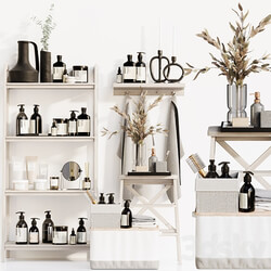 Bathroom accessories 3 bathroom decors, decorative set beige gray 