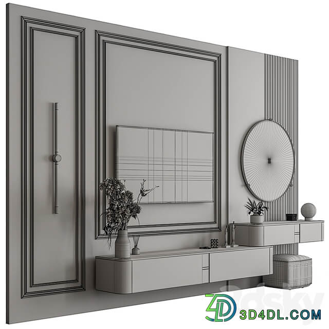 TV Wall Black and White Set 124