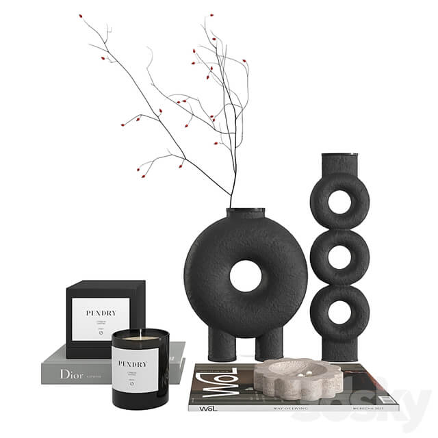 452 Decor Set Corner Design 086 Minimalistic Accessories Trays Vases