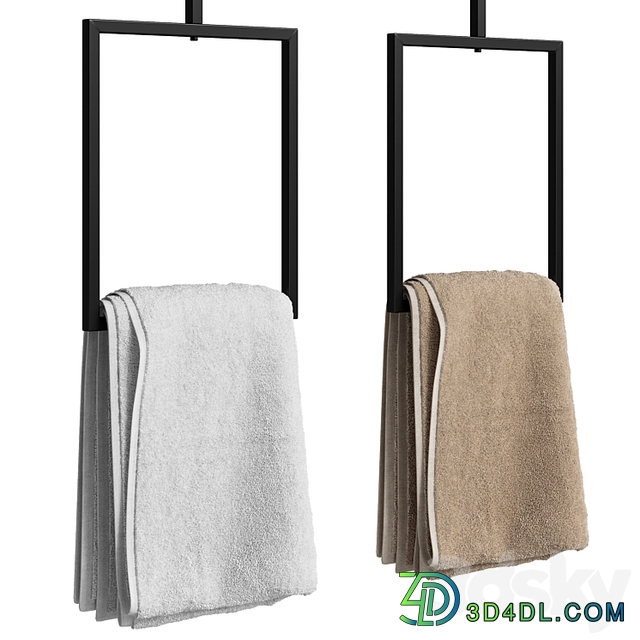 Bathroom towels on a holder