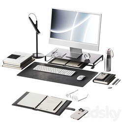Decor for the workplace with a set of Apple equipment 