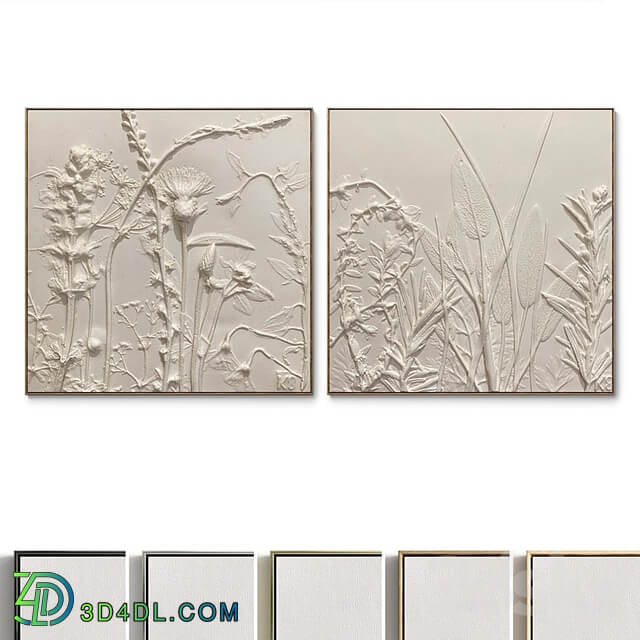 Plaster two square photo frames D 176
