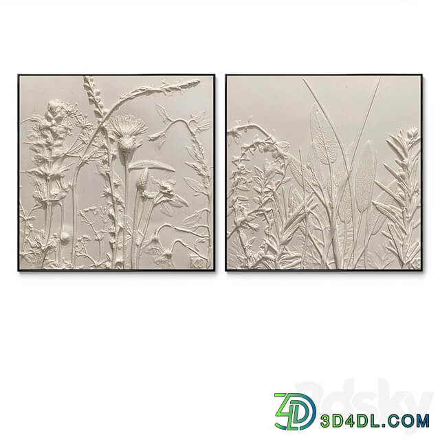Plaster two square photo frames D 176