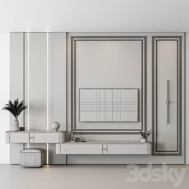 TV Wall Black and White Set 125