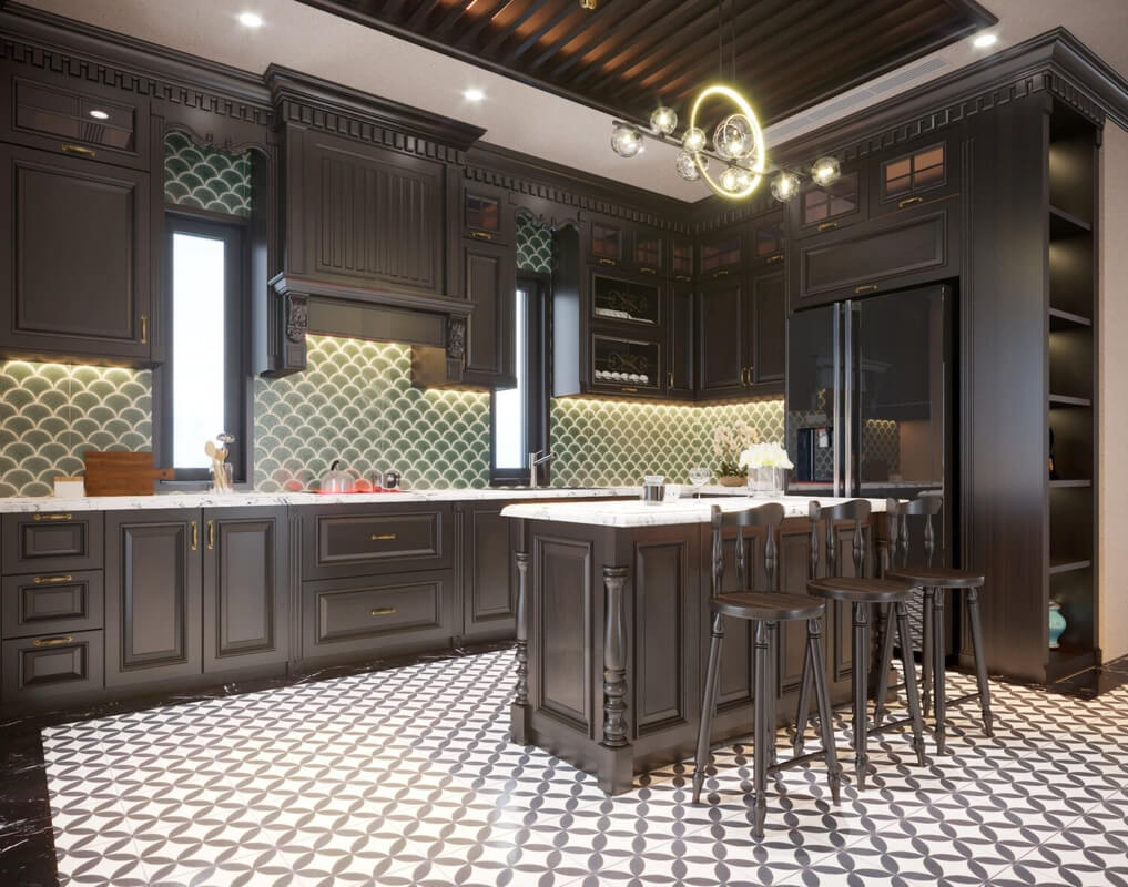  Indochine Kitchen Room Interior Model by Tran Thanh