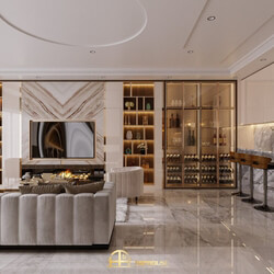  Living Room- Kitchen Interior by Tuan An 