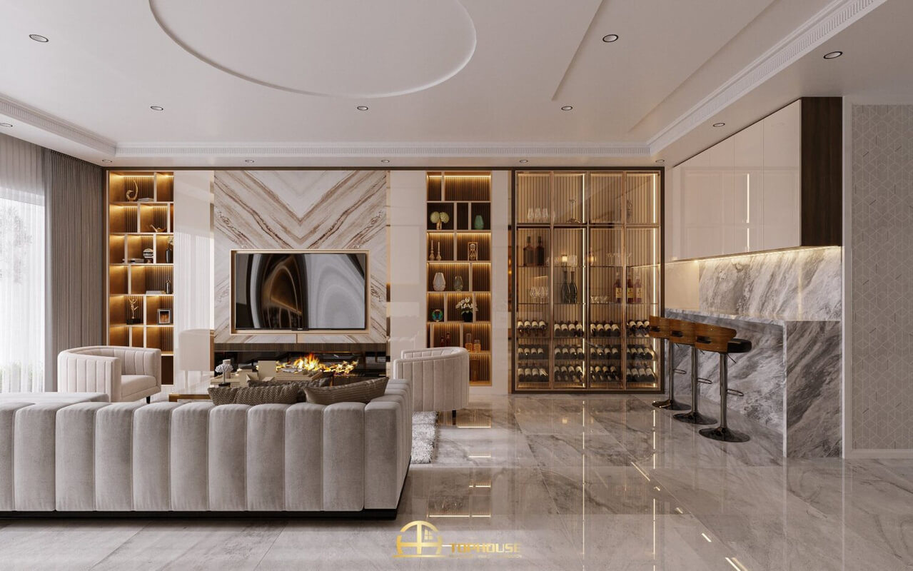  Living Room- Kitchen Interior by Tuan An