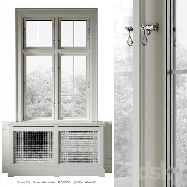 Classic window with radiator screen 005