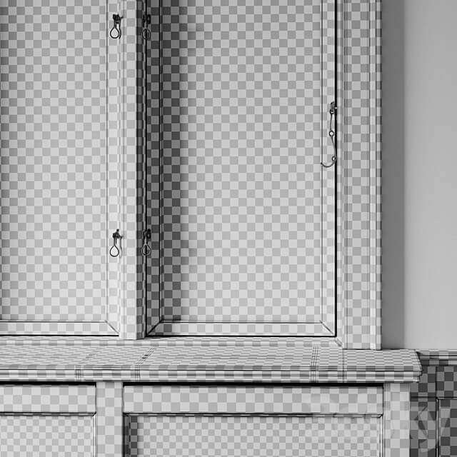 Classic window with radiator screen 005
