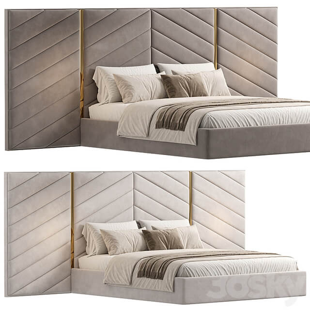 Albero bed with wide headboard
