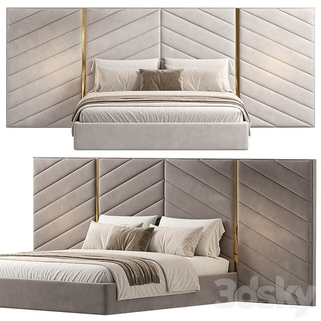 Albero bed with wide headboard