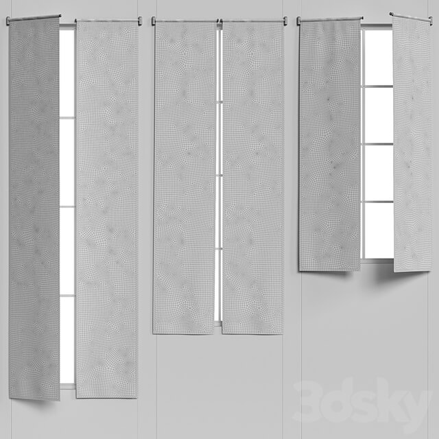 Linen curtains on cornice with swing arm