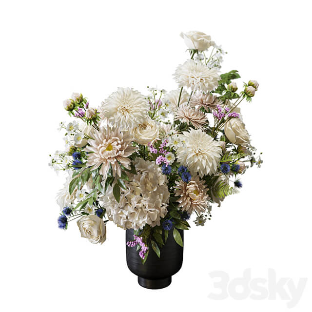 Flower Set 068 dahlia rose chrysanthemum hydrangea