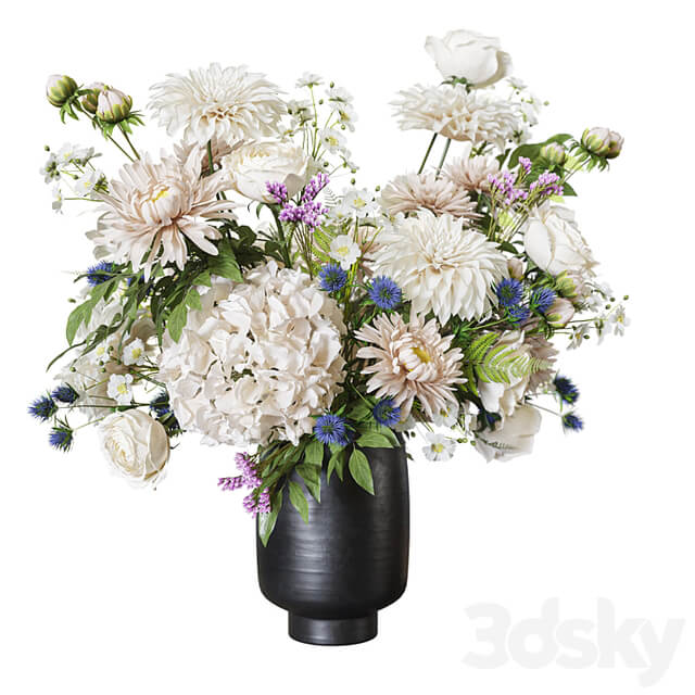 Flower Set 068 dahlia rose chrysanthemum hydrangea
