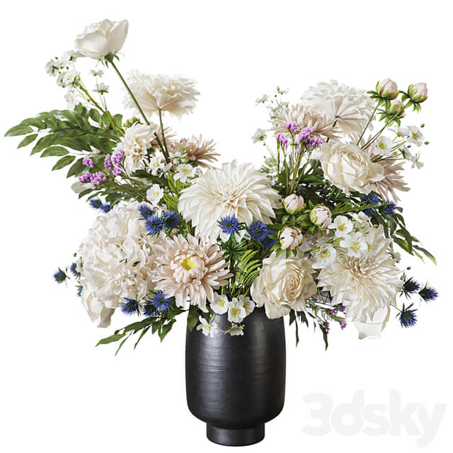 Flower Set 068 dahlia rose chrysanthemum hydrangea