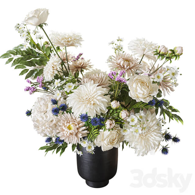 Flower Set 068 dahlia rose chrysanthemum hydrangea