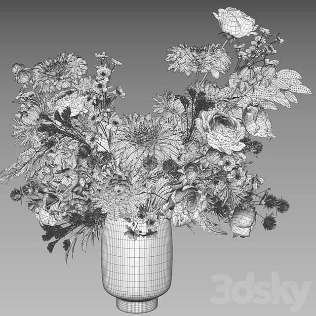 Flower Set 068 dahlia rose chrysanthemum hydrangea