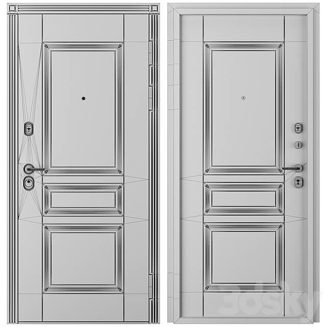 Entrance door staleks Verona V22 Dark Nut Patine