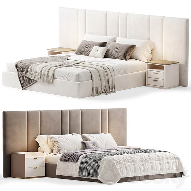 Futuro Bed with wide Headboard By Sensorsleep
