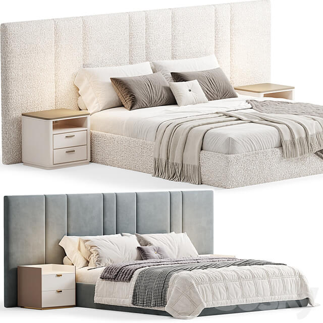 Futuro Bed with wide Headboard By Sensorsleep