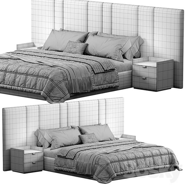 Futuro Bed with wide Headboard By Sensorsleep