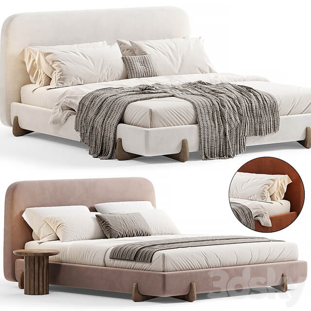 Stivale Light Brown Velvet Queen Bed By CB2