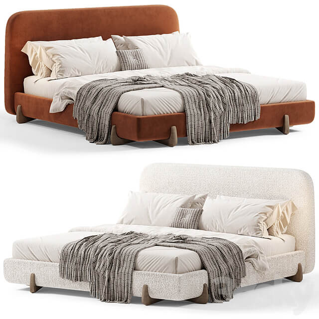 Stivale Light Brown Velvet Queen Bed By CB2