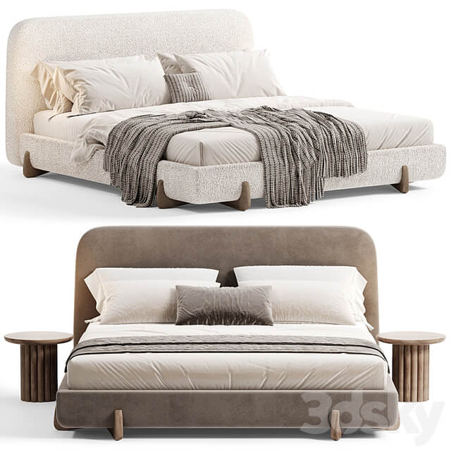 Stivale Light Brown Velvet Queen Bed By CB2